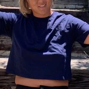 WOMN Navy Blue Crop Top